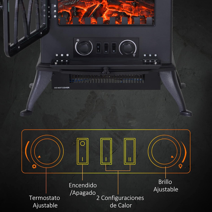 Chimenea Eléctrica 2000W con Efecto de Llama