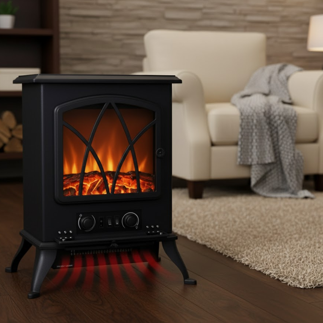 Chimenea Eléctrica 2000W con Efecto de Llama